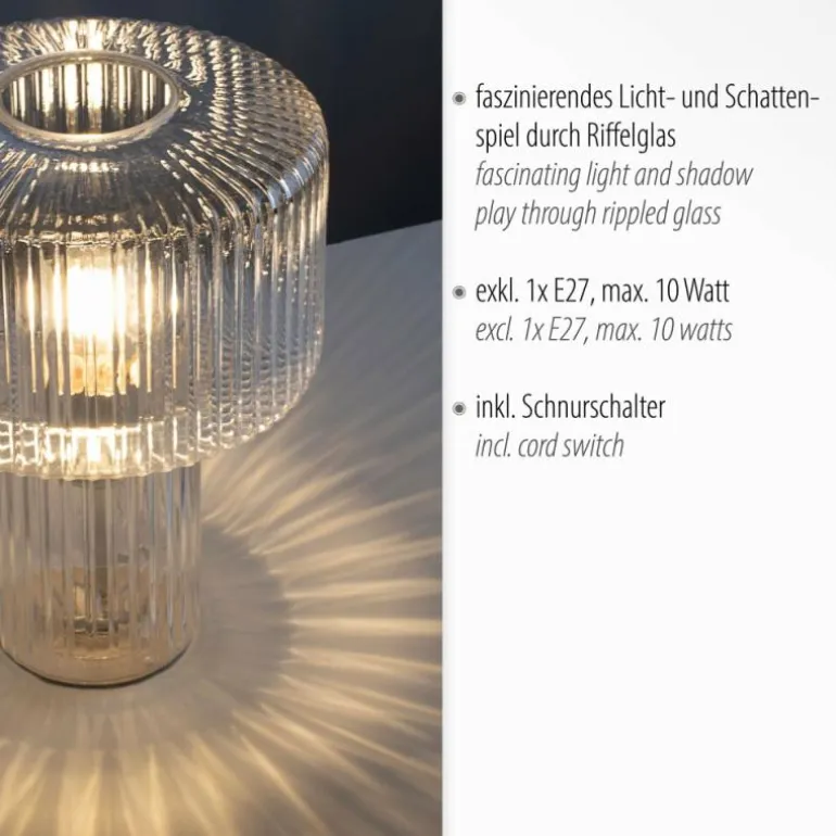 Lampe de table Paul Neuhaus FUNGUS Transparent, 1 lumière