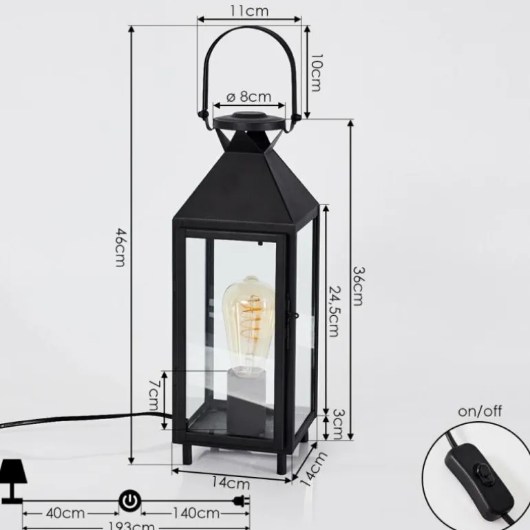 Lampe de table Raupunga Noir, 1 lumière