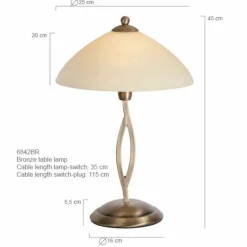 Lampe de table Steinhauer CAPRI Bronze, 1 lumière