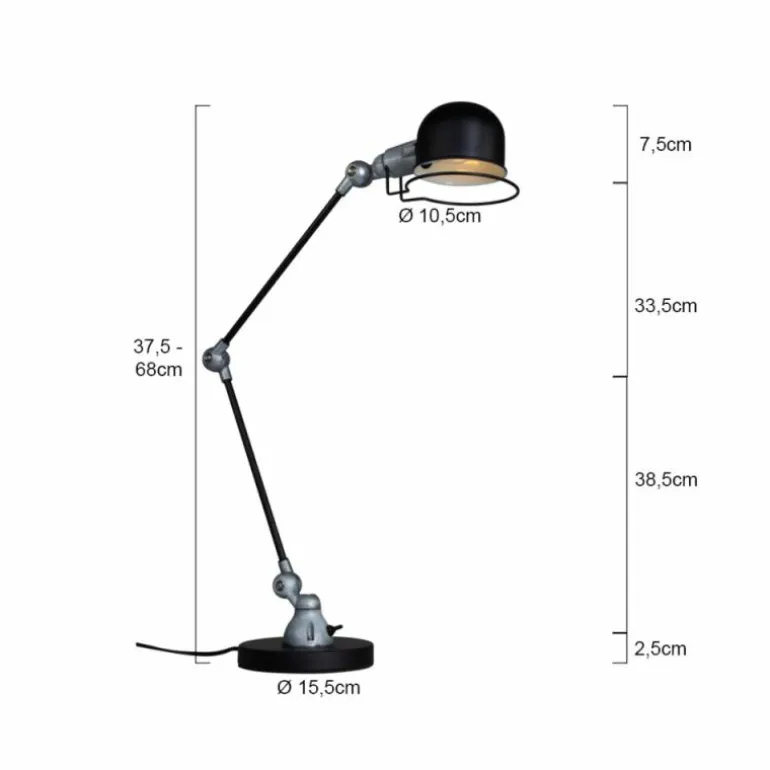 Lampe de table Steinhauer Darvin Gris, Noir, 1 lumière