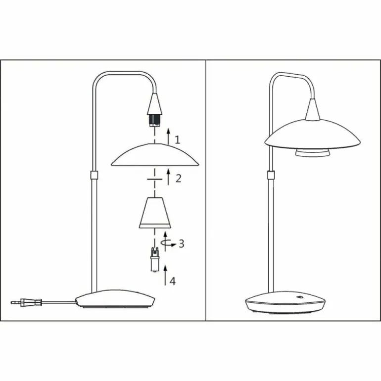 Lampe de table Steinhauer Tallerken LED Acier inoxydable, Blanc, 1 lumière