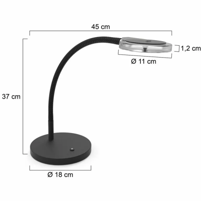 Lampe de table Steinhauer Turound LED Noir, 1 lumière