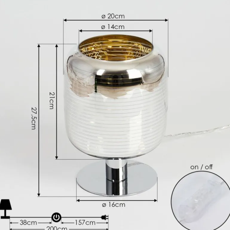 Lampe de table Verasara Chrome, 1 lumière