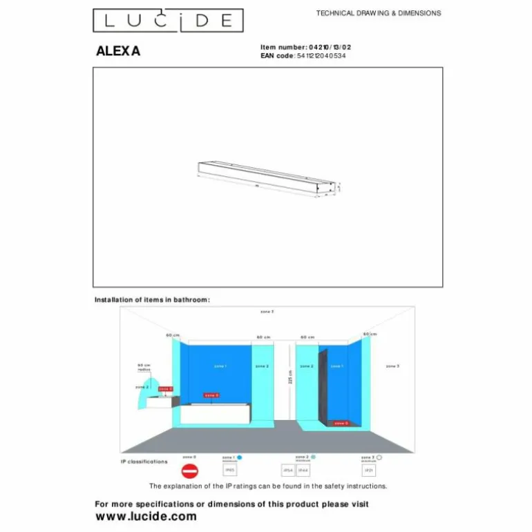 lampe miroir Lucide ALEXA LED Or, Laiton, 1 lumière