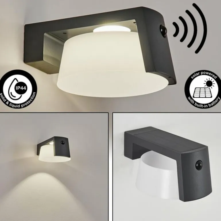 Lampe solaires Lafite LED Anthracite, 1 lumière, Détecteur de mouvement