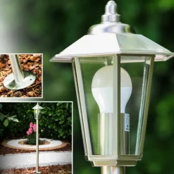 Lampe sur pied d'extérieur MOSKAU Acier inoxydable, 1 lumière