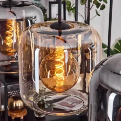 Lauden Suspension Ambre, Clair, Fumé, 4 lumières