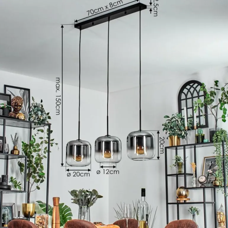 Lauden Suspension Chrome, Clair, 3 lumières