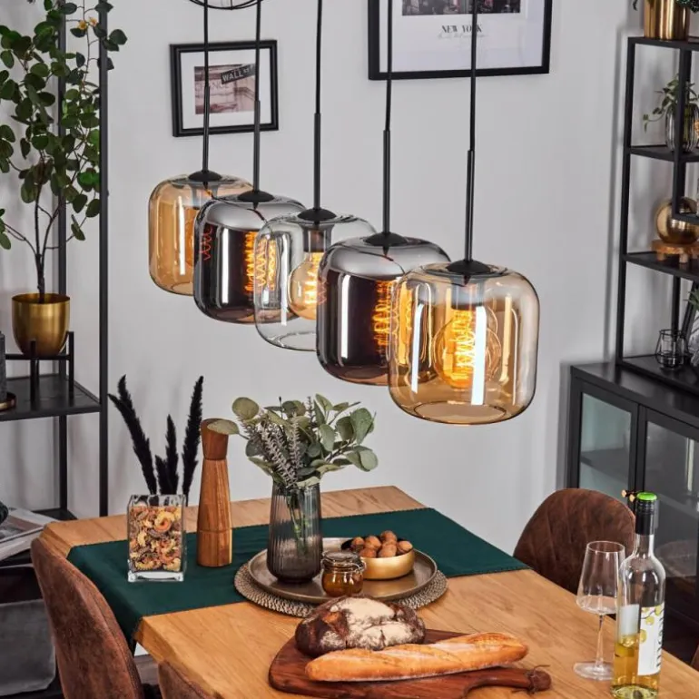 Lauden Suspension Noir, 5 lumières
