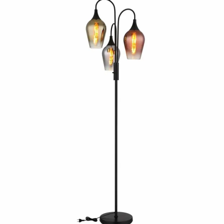 Lavus Lampadaire Luminaires Globo Lighting Noir, 3 lumières