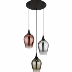 Lavus Suspension Luminaires Globo Lighting Noir, 3 lumières