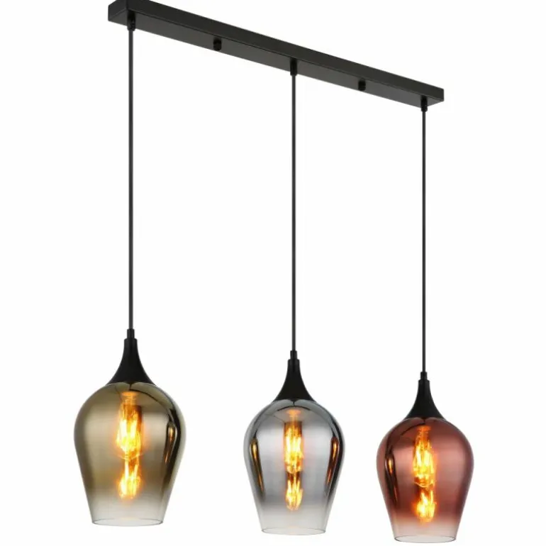 Lavus Suspension Luminaires Globo Lighting Noir, 3 lumières