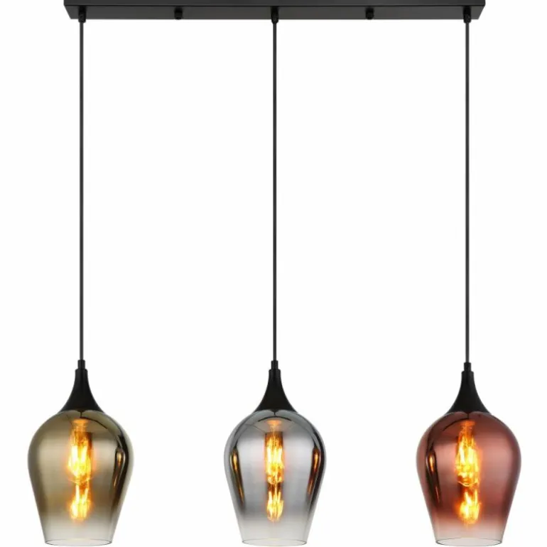 Lavus Suspension Luminaires Globo Lighting Noir, 3 lumières