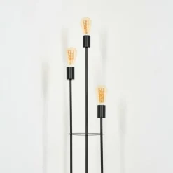 Limmingen Lampadaire Bois clair, Noir, 3 lumières