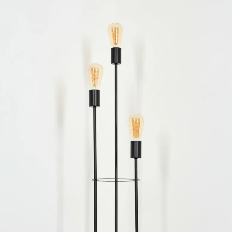 Limmingen Lampadaire Bois clair, Noir, 3 lumières