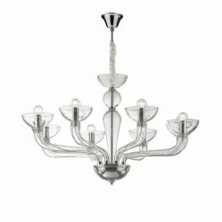 Lustre Ideal Lux CASANOVA Chrome, 8 lumières