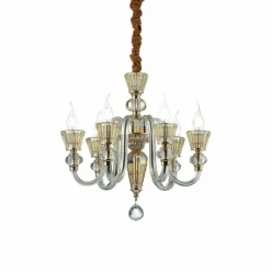 Lustre Ideal Lux STRAUSS Or, 6 lumières