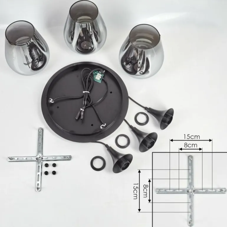 Lutarp Suspension, Suspension Noir, 3 lumières