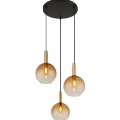Marinella Suspension Luminaires Globo Lighting Noir, 3 lumières