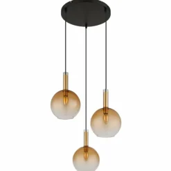 Marinella Suspension Luminaires Globo Lighting Noir, 3 lumières