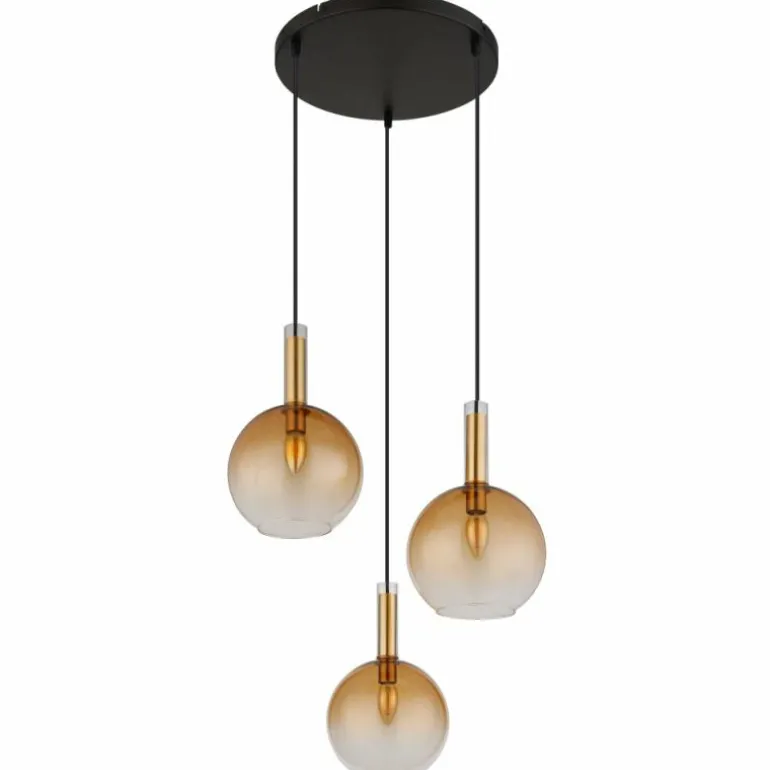 Marinella Suspension Luminaires Globo Lighting Noir, 3 lumières