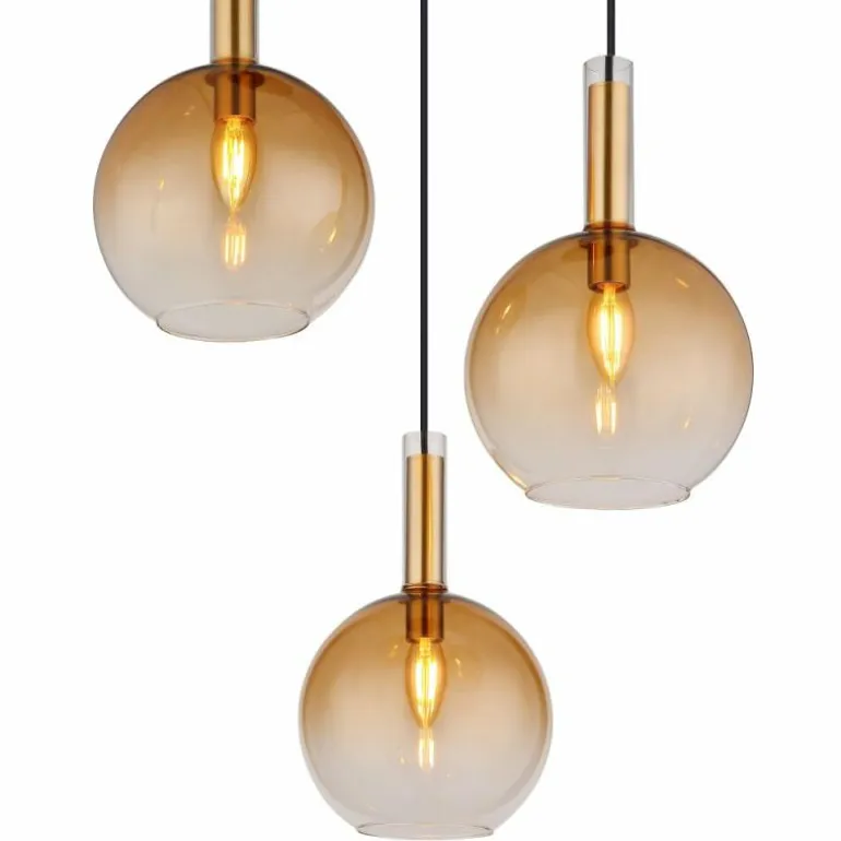 Marinella Suspension Luminaires Globo Lighting Noir, 3 lumières