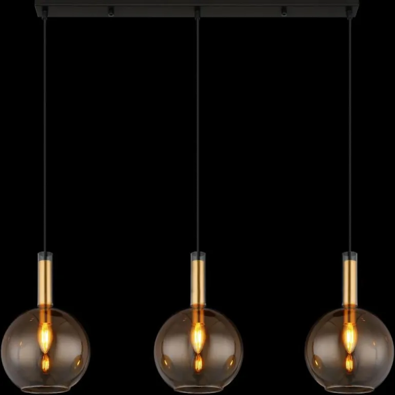 Marinella Suspension Luminaires Globo Lighting Noir, 3 lumières