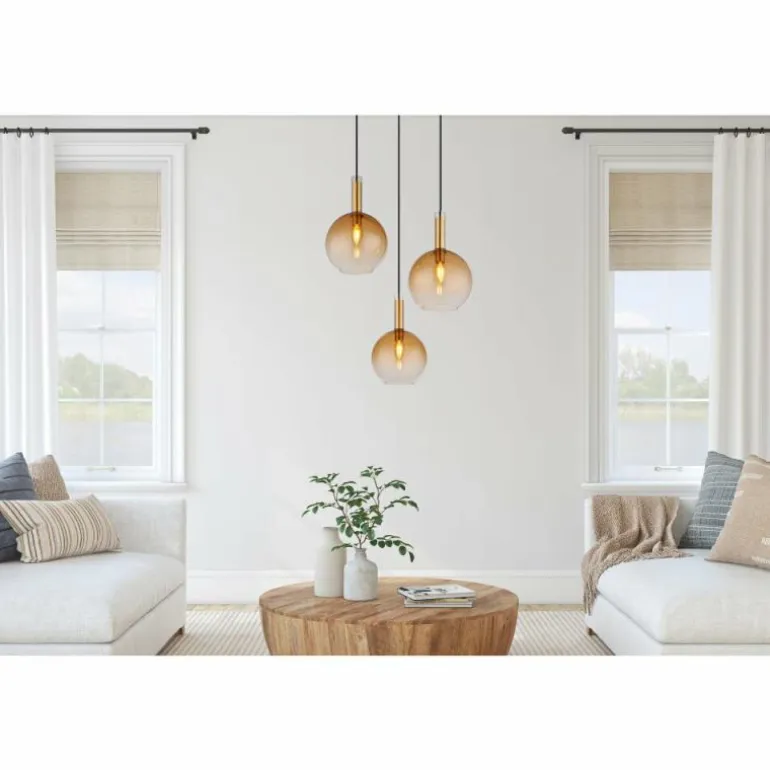 Marinella Suspension Luminaires Globo Lighting Noir, 3 lumières