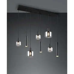 Mataro Luminaires Trio Noir, 8 lumières