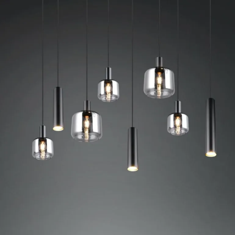 Mataro Luminaires Trio Noir, 8 lumières
