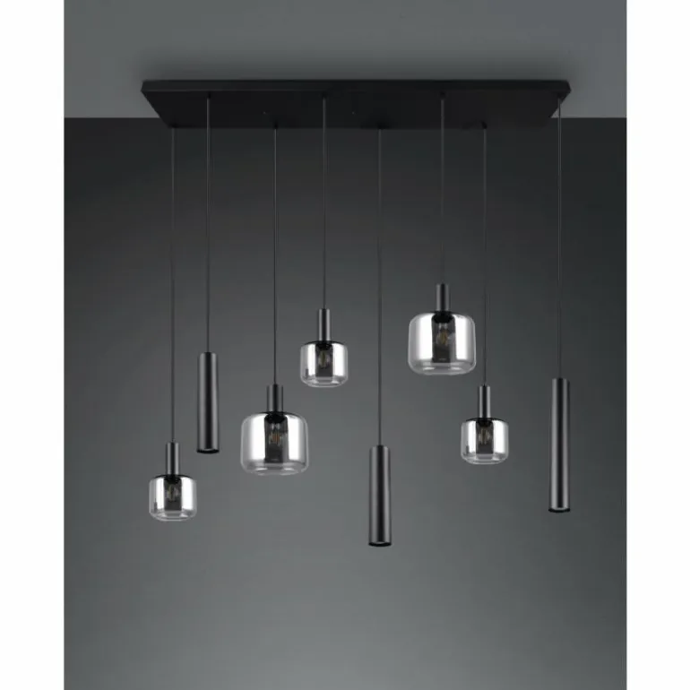 Mataro Luminaires Trio Noir, 8 lumières
