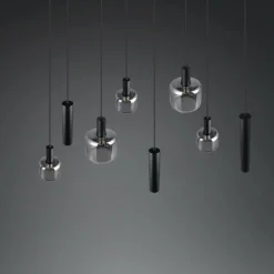 Mataro Luminaires Trio Noir, 8 lumières