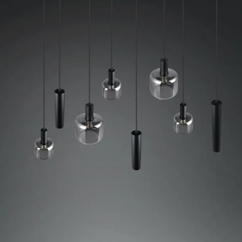 Mataro Luminaires Trio Noir, 8 lumières