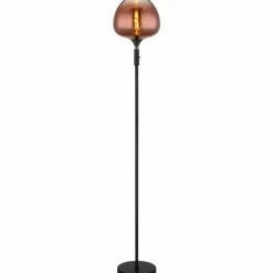 Maxy Lampadaire Luminaires Globo Lighting Chrome, Noir, 1 lumière