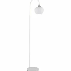 Maxy Lampadaire Luminaires Globo Lighting Chrome, Blanc, 1 lumière