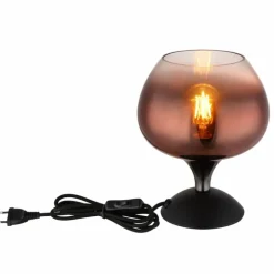 Maxy Lampe à poser Luminaires Globo Lighting Chrome, Noir, 1 lumière