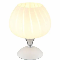 Maxy Lampe à poser Luminaires Globo Lighting Chrome, Blanc, 1 lumière
