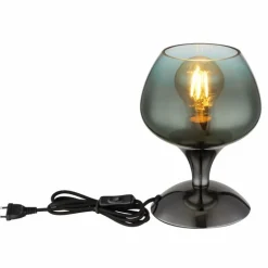 Maxy Lampe à poser Luminaires Globo Lighting Chrome, Noir, 1 lumière