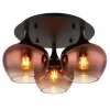 Maxy Plafonnier Luminaires Globo Lighting Chrome, Noir, 3 lumières