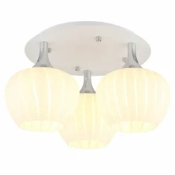 Maxy Plafonnier Luminaires Globo Lighting Chrome, Blanc, 3 lumières