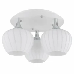 Maxy Plafonnier Luminaires Globo Lighting Chrome, Blanc, 3 lumières