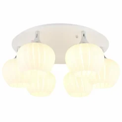 Maxy Plafonnier Luminaires Globo Lighting Chrome, Blanc, 6 lumières