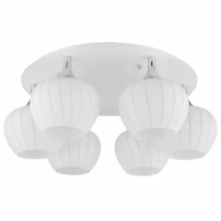 Maxy Plafonnier Luminaires Globo Lighting Chrome, Blanc, 6 lumières