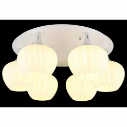 Maxy Plafonnier Luminaires Globo Lighting Chrome, Blanc, 6 lumières