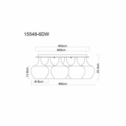 Maxy Plafonnier Luminaires Globo Lighting Chrome, Blanc, 6 lumières