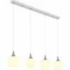 Maxy Suspension Luminaires Globo Lighting Chrome, Blanc, 4 lumières