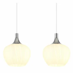 Maxy Suspension Luminaires Globo Lighting Chrome, Blanc, 4 lumières