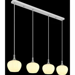 Maxy Suspension Luminaires Globo Lighting Chrome, Blanc, 4 lumières