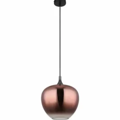 Maxy Suspension Luminaires Globo Lighting Chrome, Noir, 1 lumière