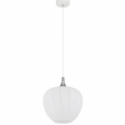 Maxy Suspension Luminaires Globo Lighting Chrome, Blanc, 1 lumière